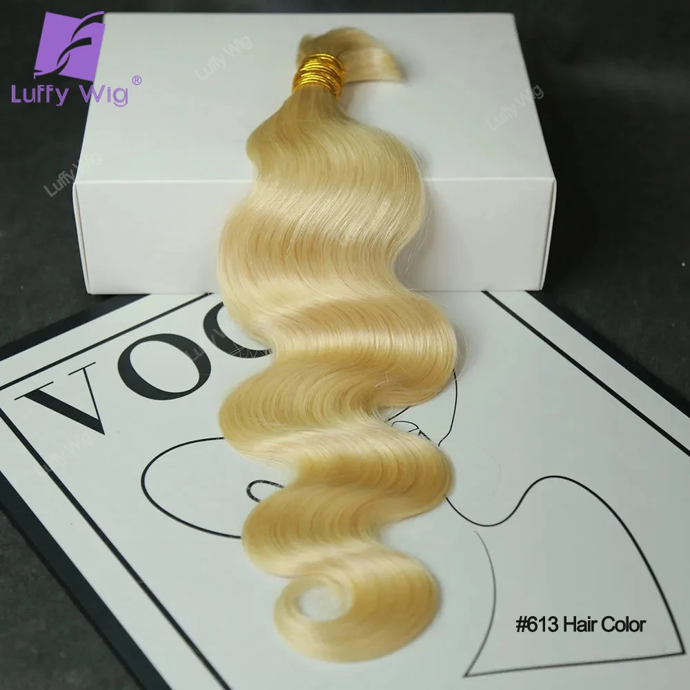 Human Hair Bulk For Braiding Body Wave Burmese Remy Double Drawn Knotless Hair Extensions 27/30 Boho Box Braids Hair No Weft