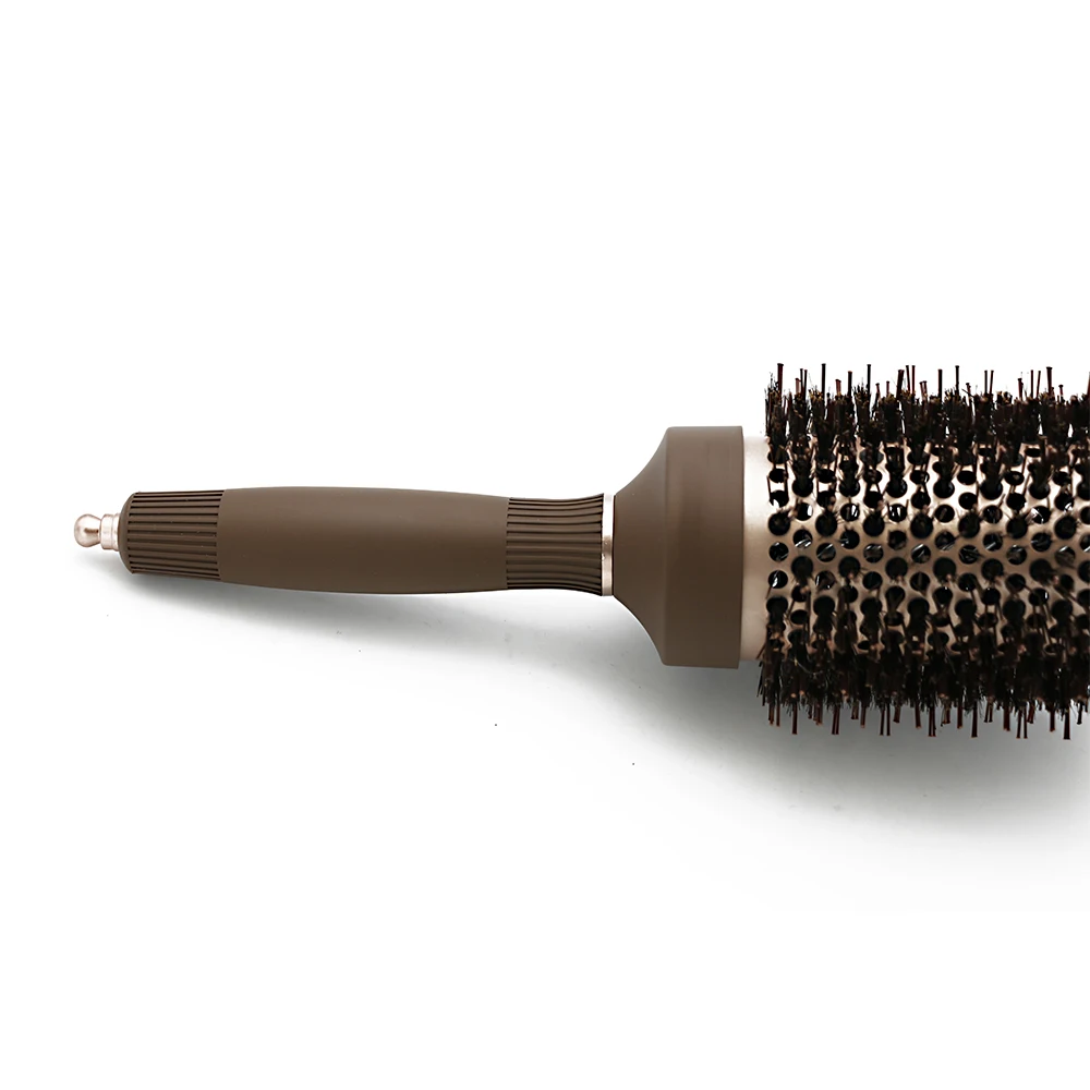 New Nano Technology Ionic Ceramic Hair Aluminum Brush Boar Bristle Hair Curly Comb Round Brushes For Hairdressing Salon