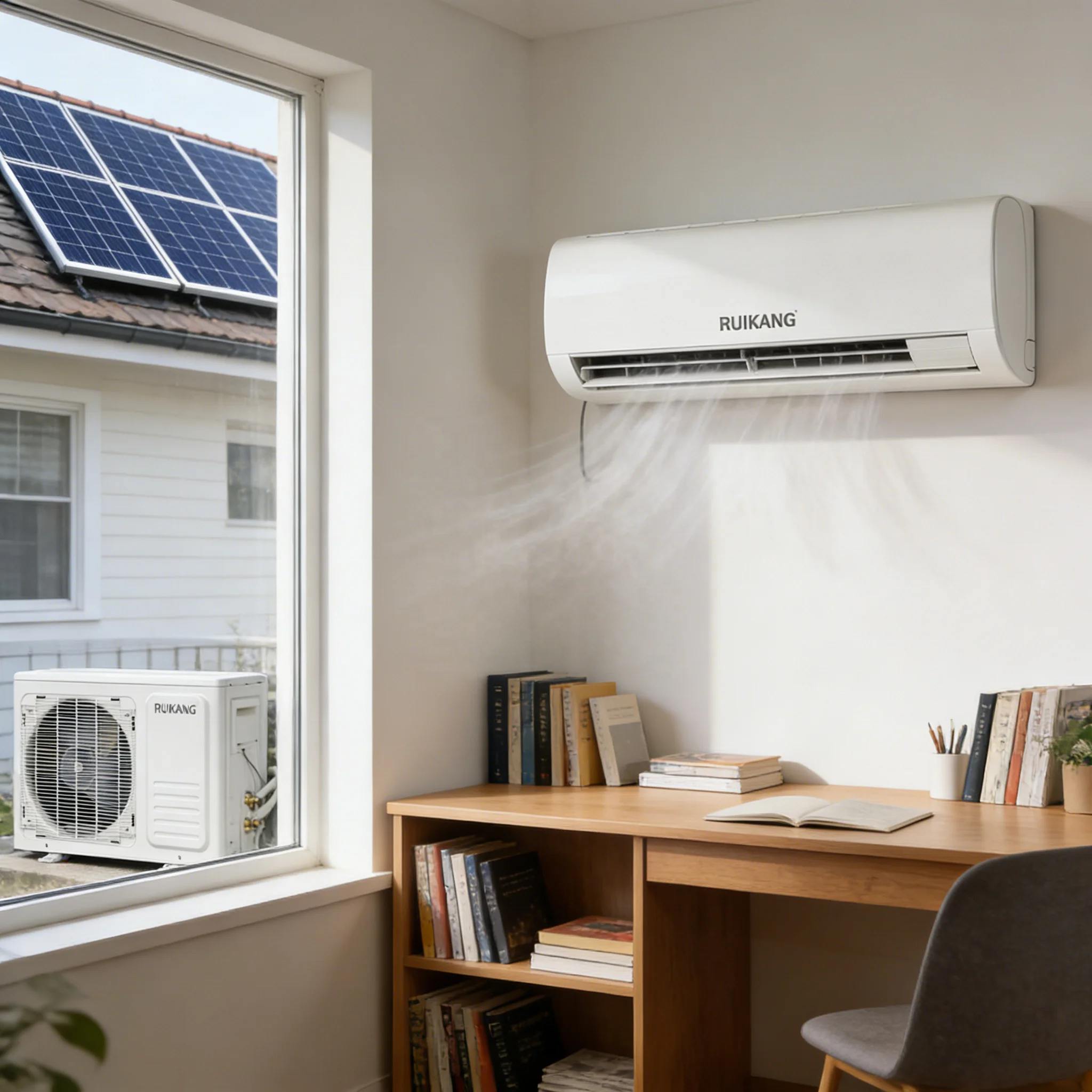 RUIKANG 18000BTU Hybrid ACDC Solar Inverter Split Wall Mounted Household Air Conditioner Cooling Heating Energy Saving EER3.0