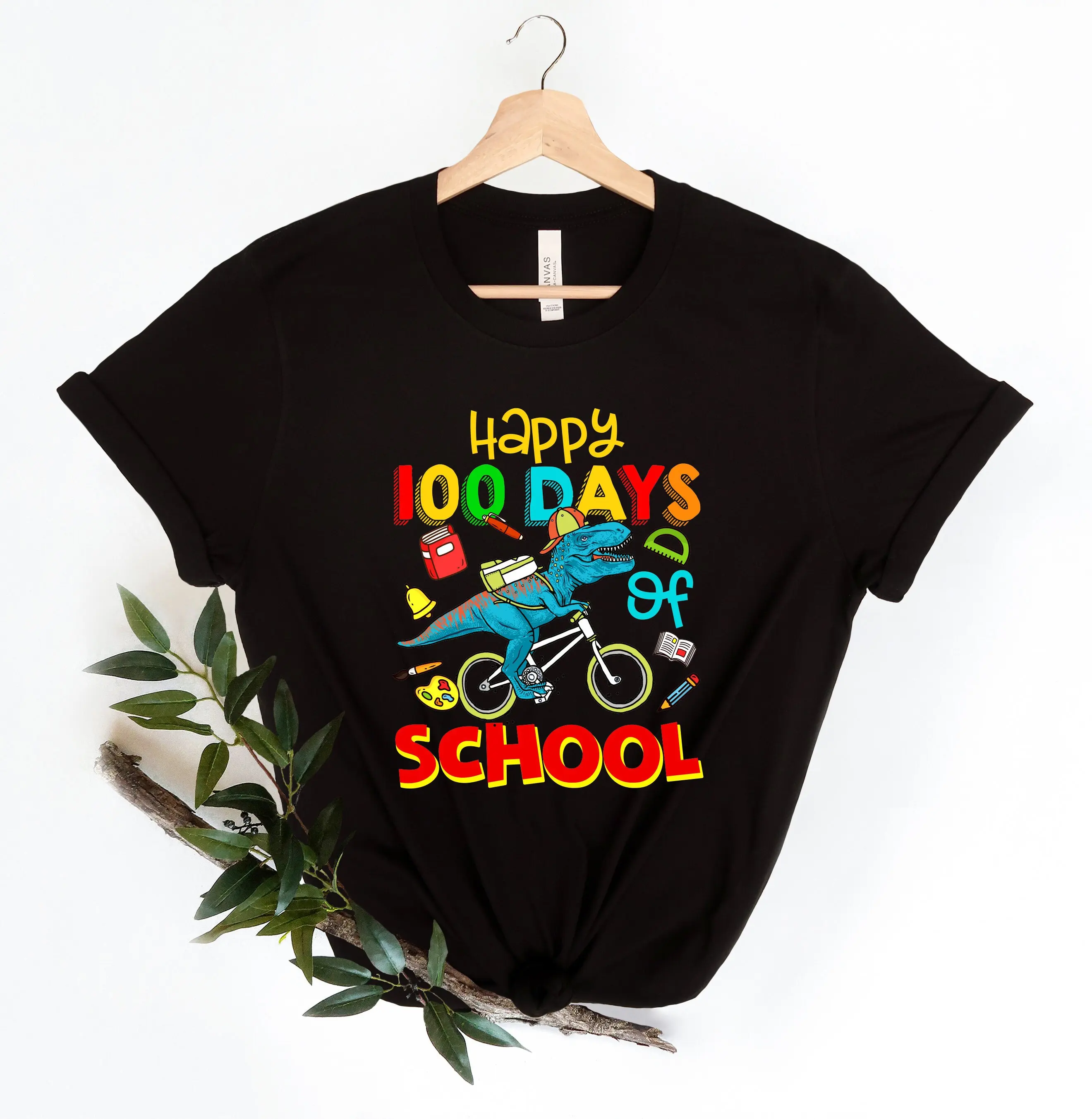 T Rex Ride Bicycle 100 Days Shirt Brighter Teacher 100Th Day Of School Back To Appreciation