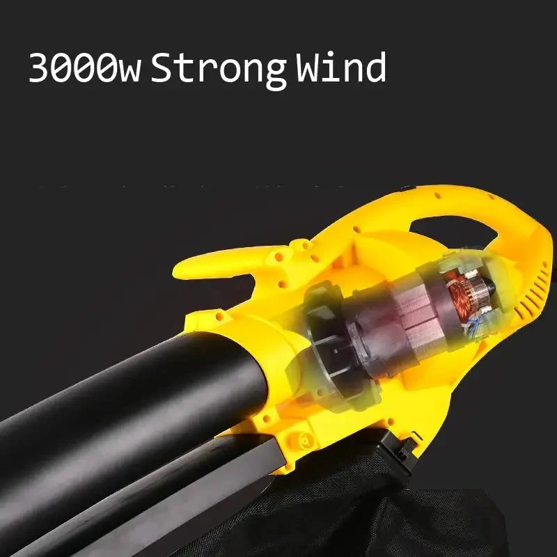 220V 3000W Electric Tool Suction Fan 30L Storage Bag High-power Garden Leaf Blower Blowing And Suction Dual-purpose Blower