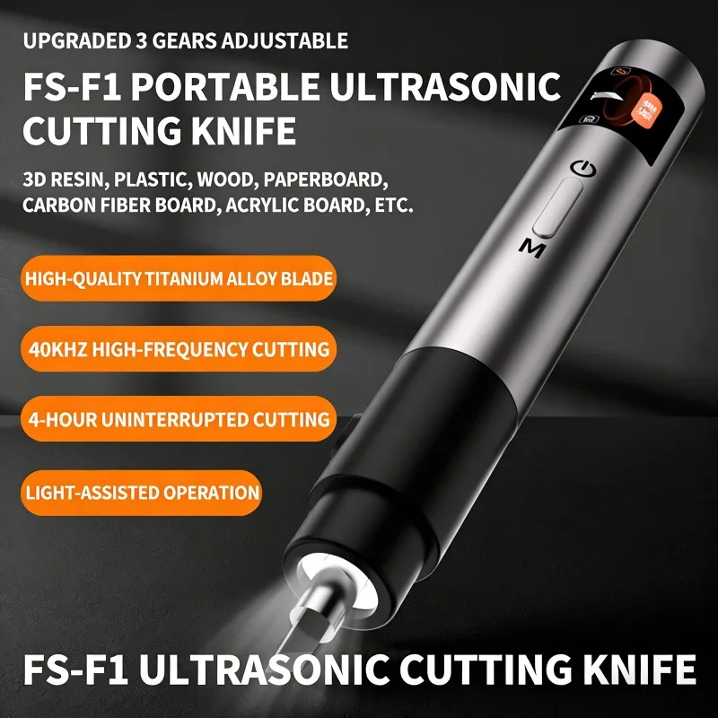 DC12V Handheld Ultrasonic Cutter DIY Electric Engraving Tool Multi-Function Type-C Connection Port for Plastic, Carbon Fiber