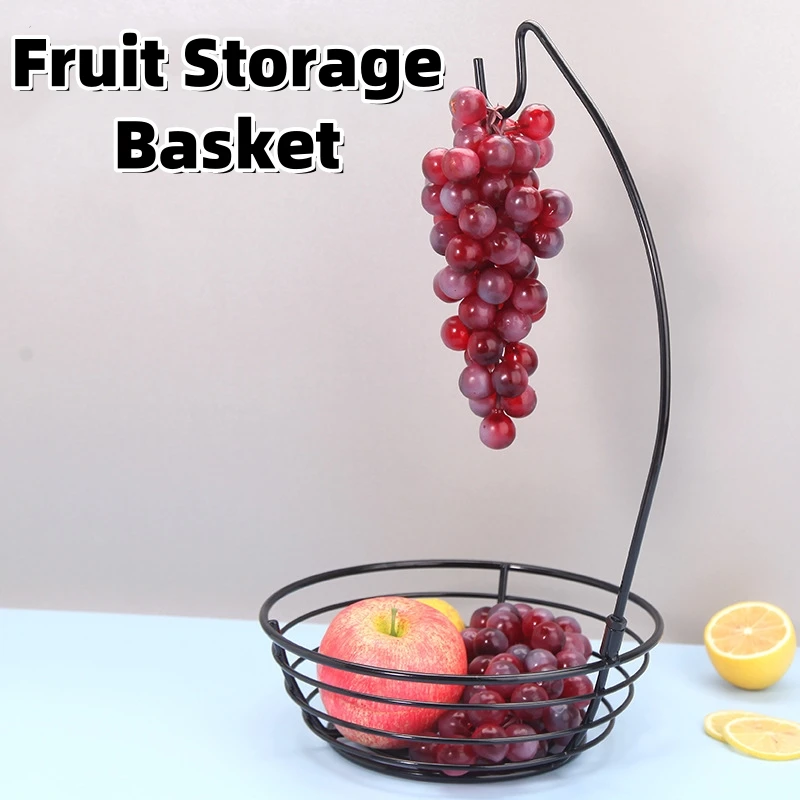 

Metal Fruit Storage Rack Banana Hanger Fruit Hanger Fruit Basket Bowl Keep Fruit Fresh for Kitchen Countertop Food Storage