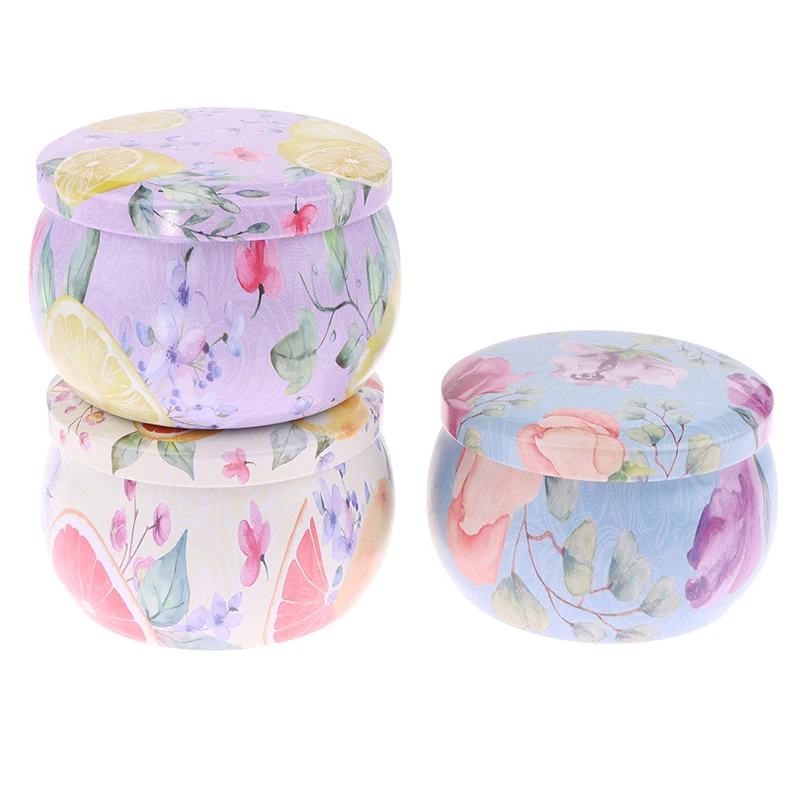 4oz New Sealed Jar Metal Candle Tin Jar Candy Box Rose Tea Pot Jewelry Storage Organizer Tinplate Christmas Packing Case Box 1pc