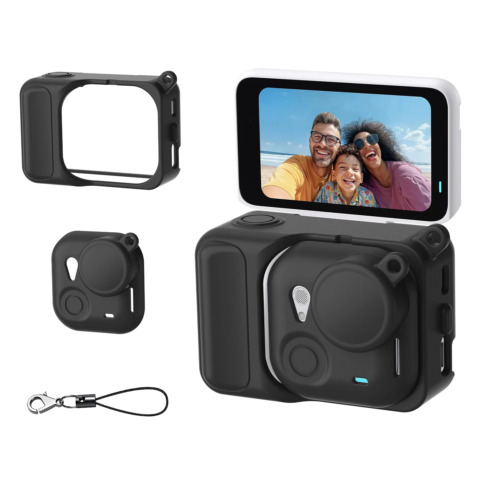 Silicone Protective Cover Case for Insta360 GO Ultra Action Camera Waterproof Silicone Case with Lens Cap & Lanyard