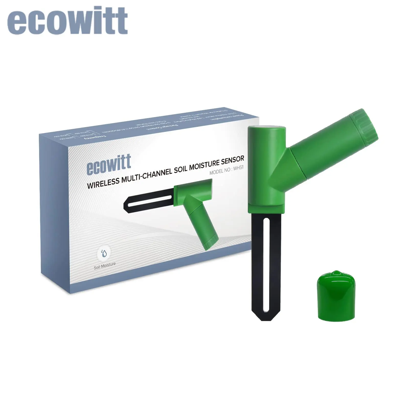 ECOWITT WH51 Soil Moisture Meter, Soil Tester, 8-Channel Garden Plant Water Monitor Tester - Sensor Only, Can\'t Be Used Alone