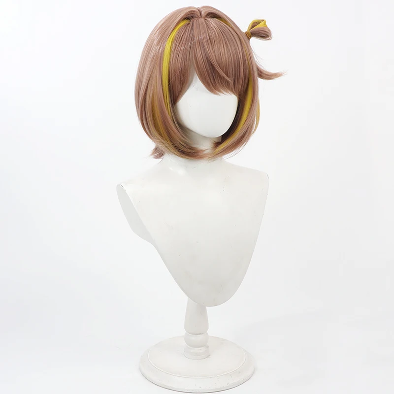 วีทูเบอร์ เซนโต ยูฮิ คอสคอสเพลย์วิกผมฮาโลวีนปาร์ตี้คาร์นิวัลอุปกรณ์ประกอบฉากผมสังเคราะห์เส้นใยทนความร้อน + หมวกวิกผม