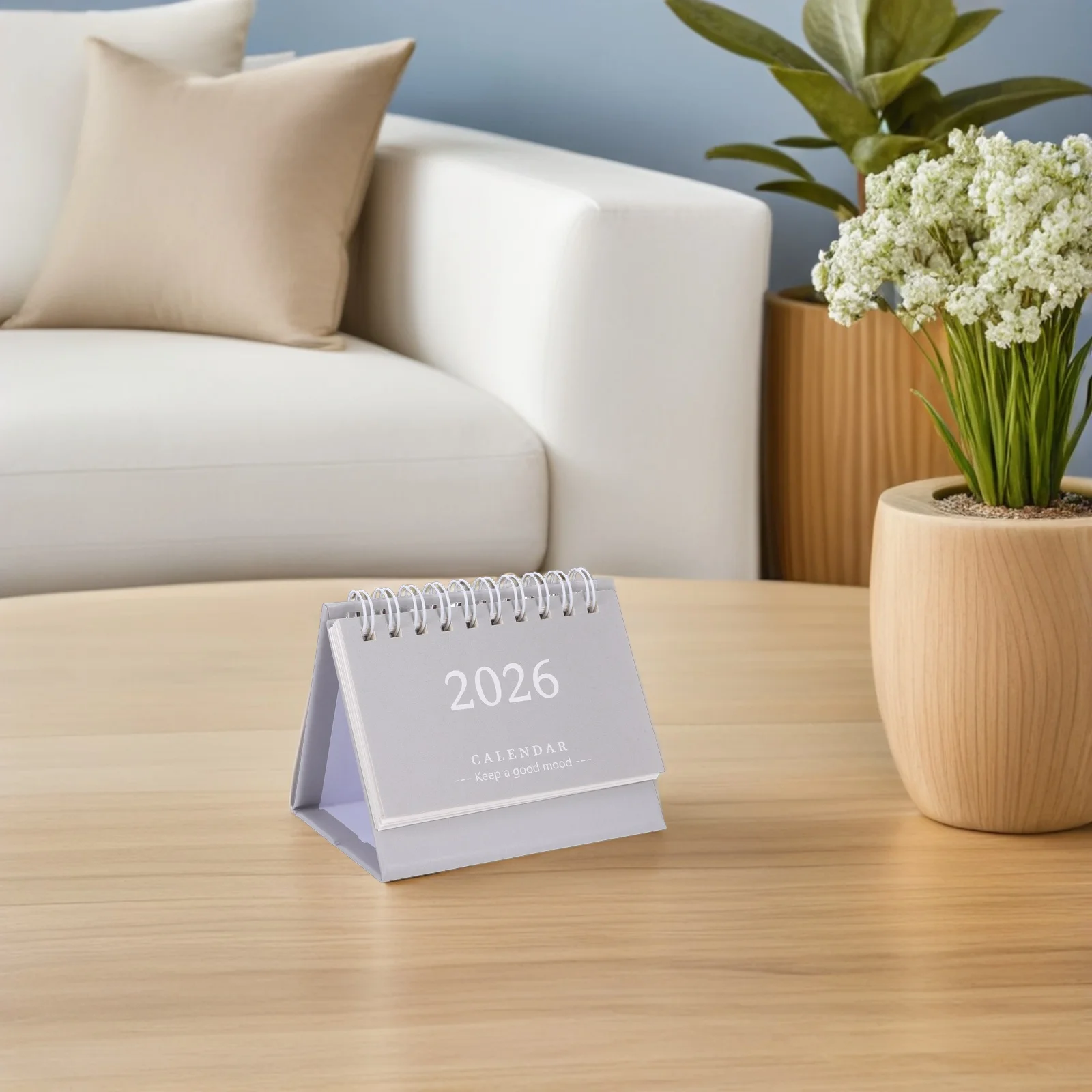 Mini Kalendarz Biurkowy 2026 Składany, Stojący, Do Codziennego Użytku, Do Domu i Biura, Gruby Papier, Dekoracyjny, Minimalistyczny, Mały