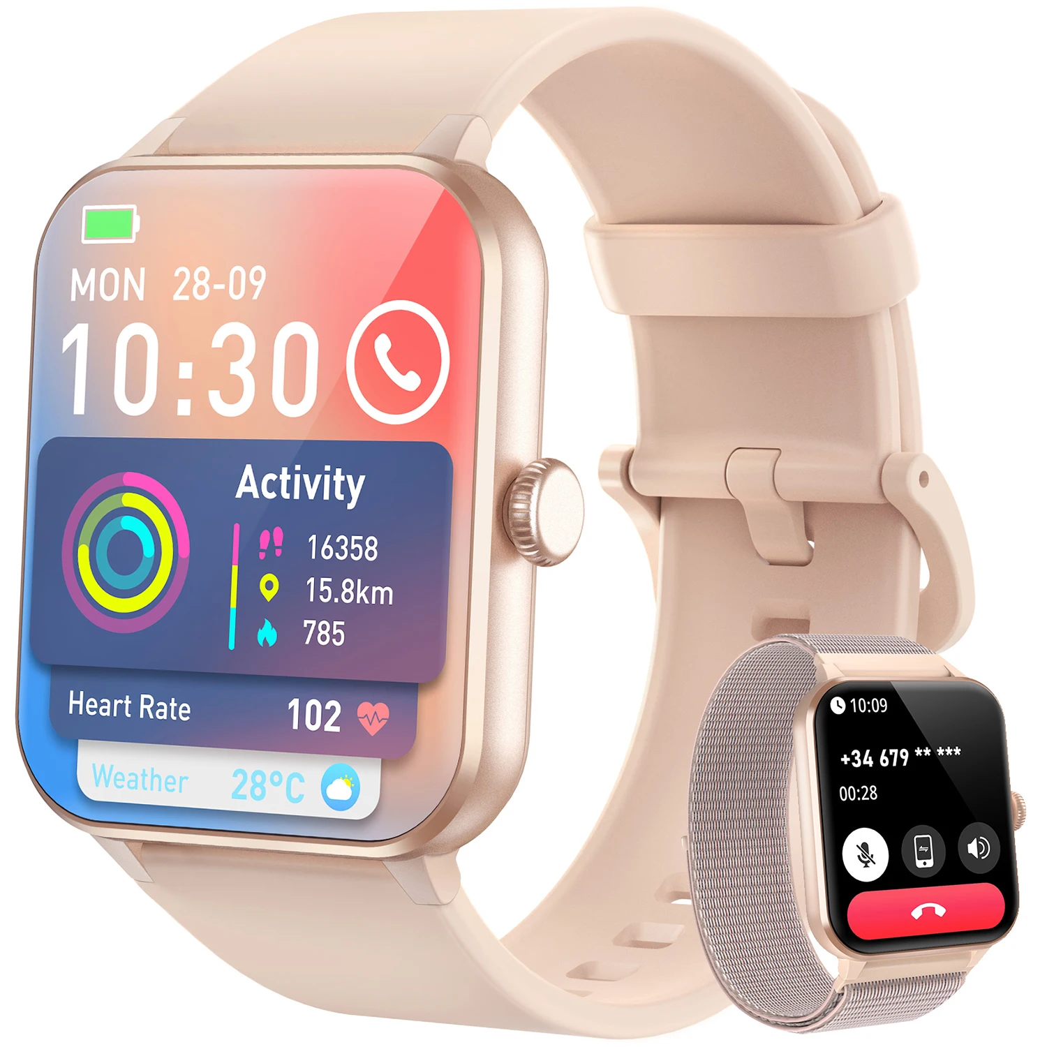 Blackview R50 Smart Watch Bluetooth Calls 1.85'' TFT Display Smartwatch Al Voice Assistant Health Monitoring For Men Women