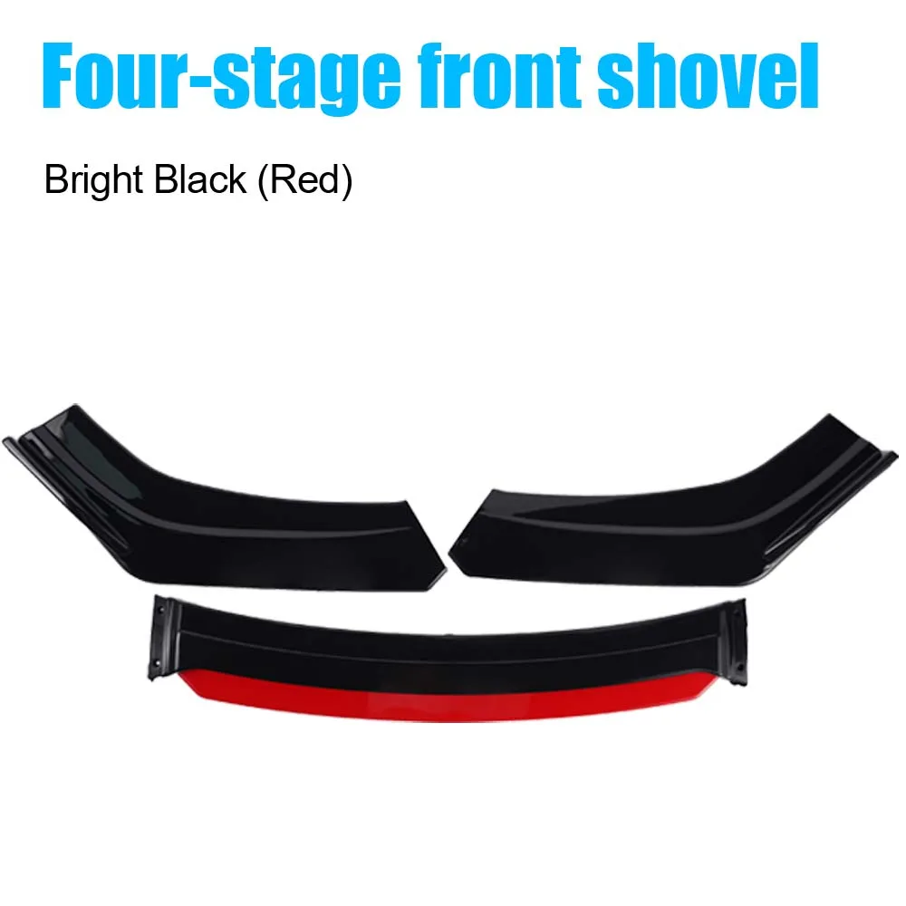 

4 шт., 71,25-дюймовый передний бампер автомобиля, крыло для предотвращения столкновений автомобиля, многоцветная четырехсекционная передняя губа, подходит для большинства моделей