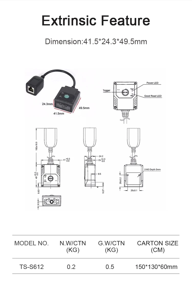 Leitor de cartão do passaporte do módulo 2D do varredor do código de barras, IP54, 2D, 1D