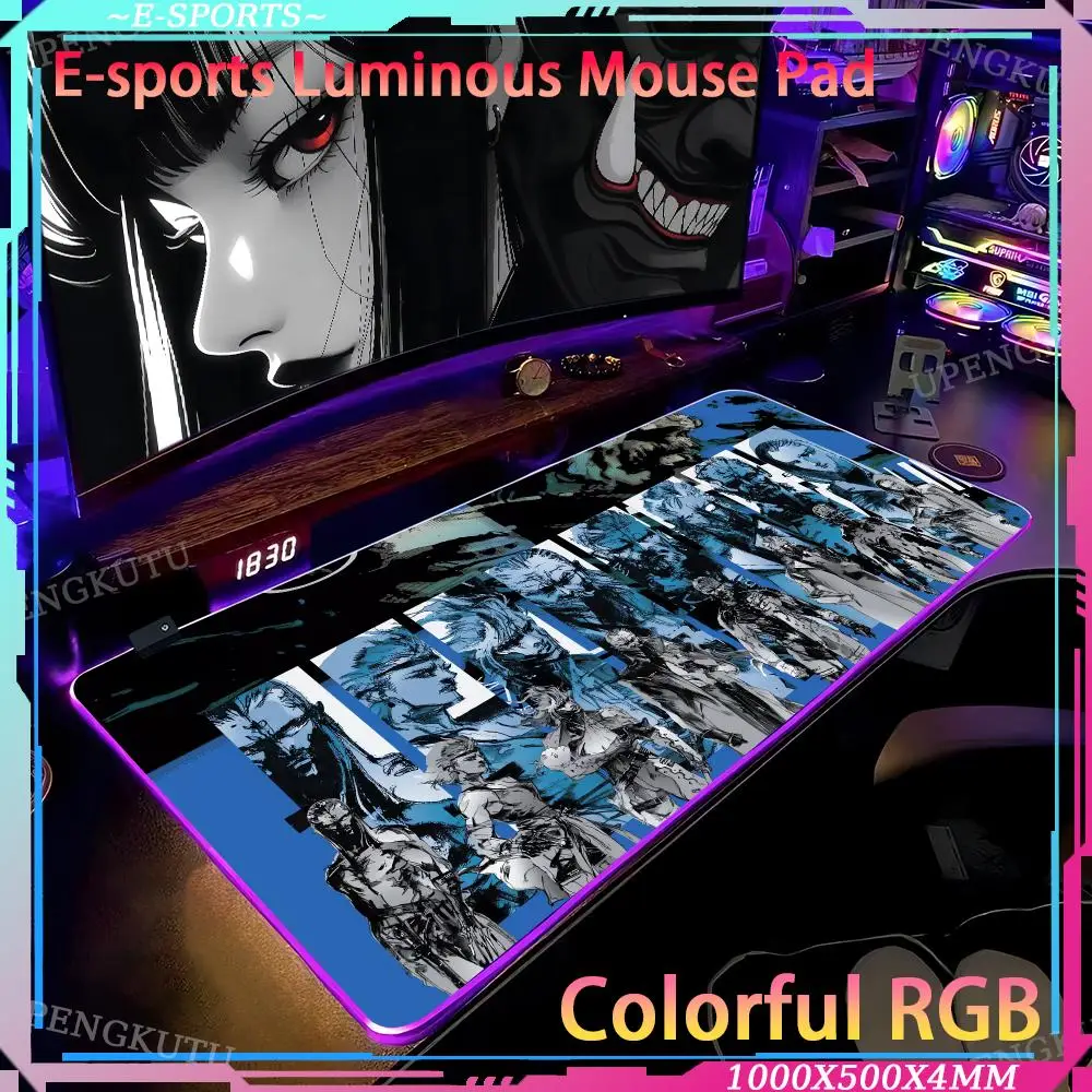 Metal Gear Mouse Pad RGB Cute desk pad game Writing accessories mouse Computer desk accessories Computer desk pad