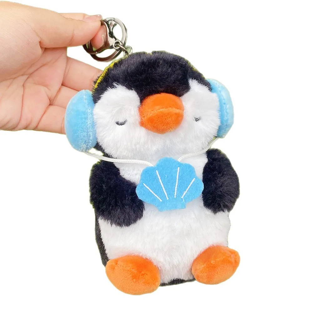 محشوة الحيوان سماعات Pingu أفخم المفاتيح الكرتون مضحك الهاتف Pingu دمية قلادة لينة لطيف محشوة البطريق لعبة