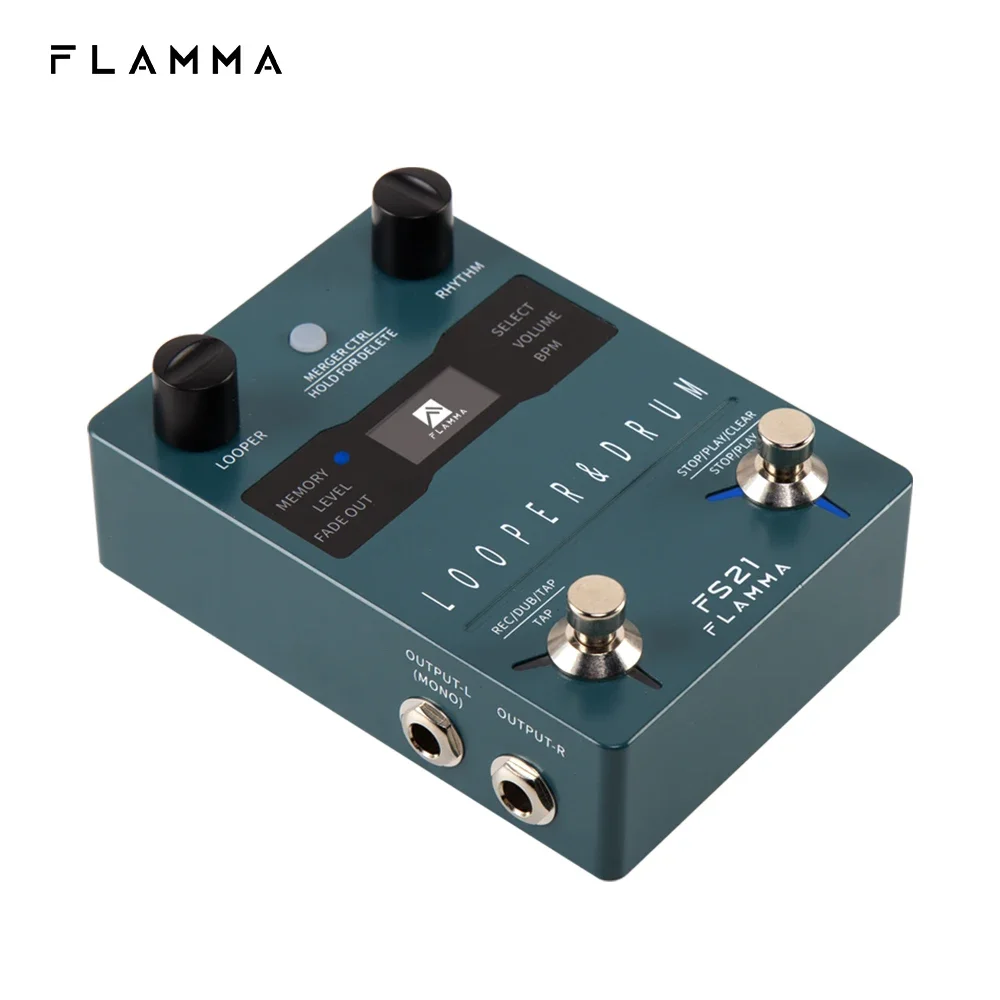 FLAMMA FS21 آلة الطبل Looper تأثيرات الجيتار دواسة 160 دقيقة Looper 100 أخاديد الطبل دعم تحرير البرامج مع شاشة LED