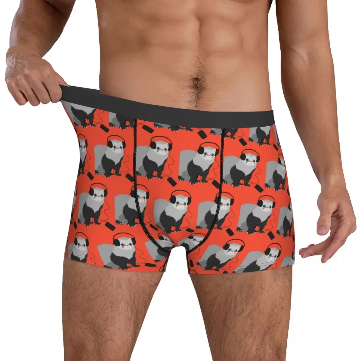 Boxer pour Homme, Sous-Vêtement Amusant et Musical, Culotte Furet, Respirant, pour Zones Me, Cadeaux pour Petit Ami