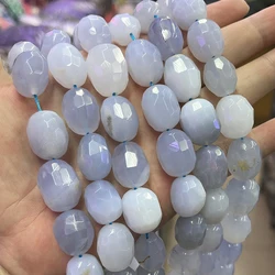High-Quality Natural Purple Agate Stone Conformal Section Irregular Faceted Loose For Jewelry Making DIY Necklace Bracelet 15''