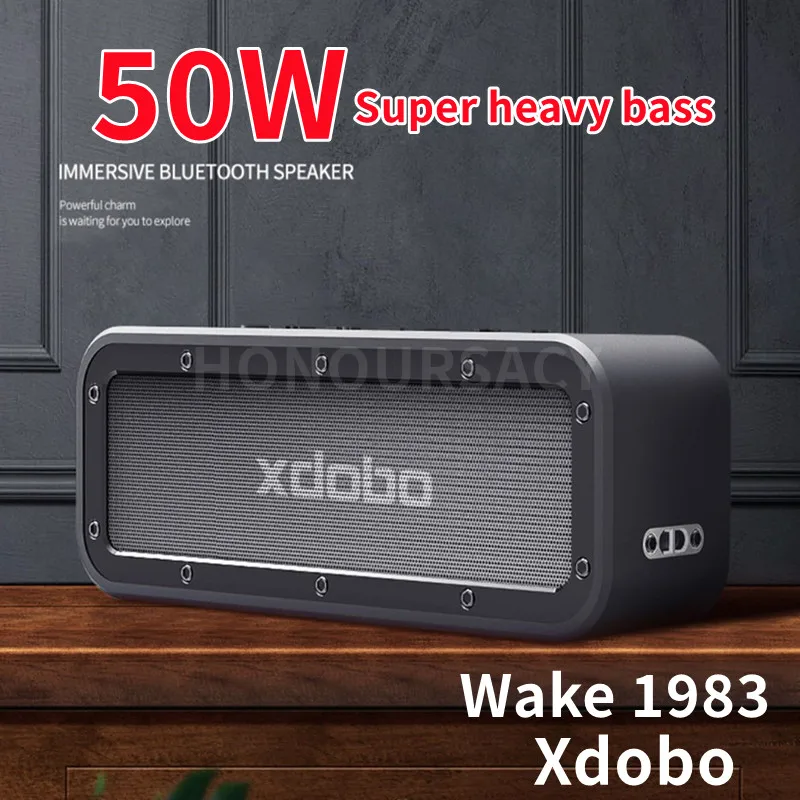 

XDOBO 1983 50W High Power Bluetooth Gaming Speakers TWS 3D Stereo Wireless Sound Column Outdoor Portable Waterproof Subwoofer