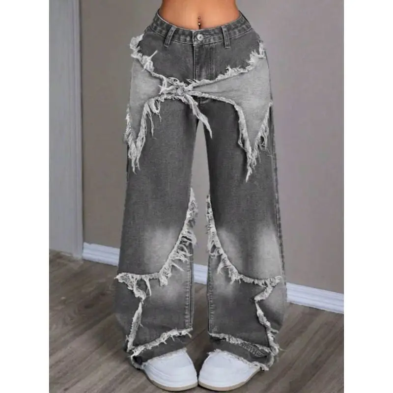 

Джинсы Y2K в стиле пэчворк, свободные, в стиле рабочей одежды, прямые брюки, винтажные, с низкой посадкой, карго, уличная одежда, женская одежда