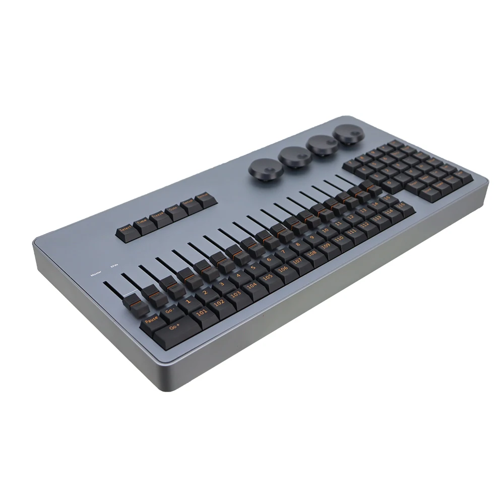 Console de contrôle d'éclairage MINI PLUS DC 5V 4096 paramètres 67 boutons 15 + 2 faders DMX MIDI LTC USB type-c 6 sorties DMX