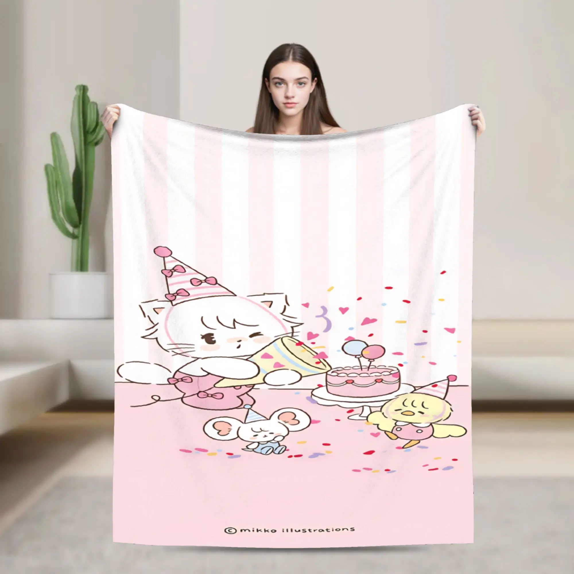 Warm Soft Blanket Airplane Travel Mikkos Mousses Bedding Throws  Flannel Bedspread For Home Decor Funny Sofa Bed Cover