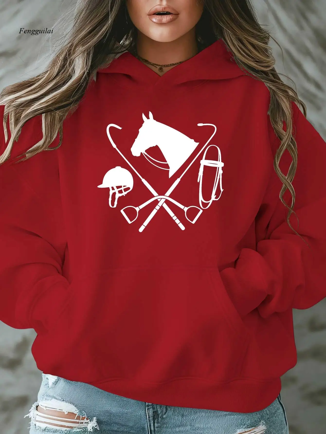 

Повседневная толстовка | Пуловер с капюшоном и принтом, с длинными рукавами, оверсайз с карманом, идеально подходит для осени/зимы