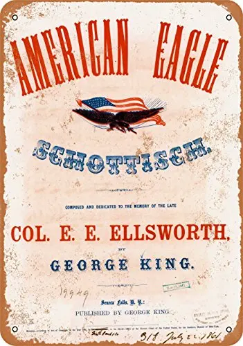 Metal Sign - Civil War Era Schottische Sheet Music - Vintage Look Wall Decor for Cafe Bar Pub Home Beer Decoration Crafts
