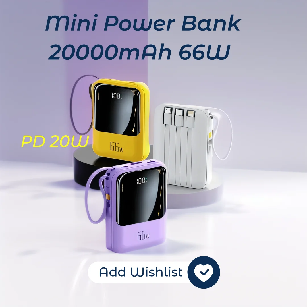 

Super Fast Charging Mini Power Bank10000mAh 20000mAh 66W External Battery Charger PD 20W Flash Charging Source Box