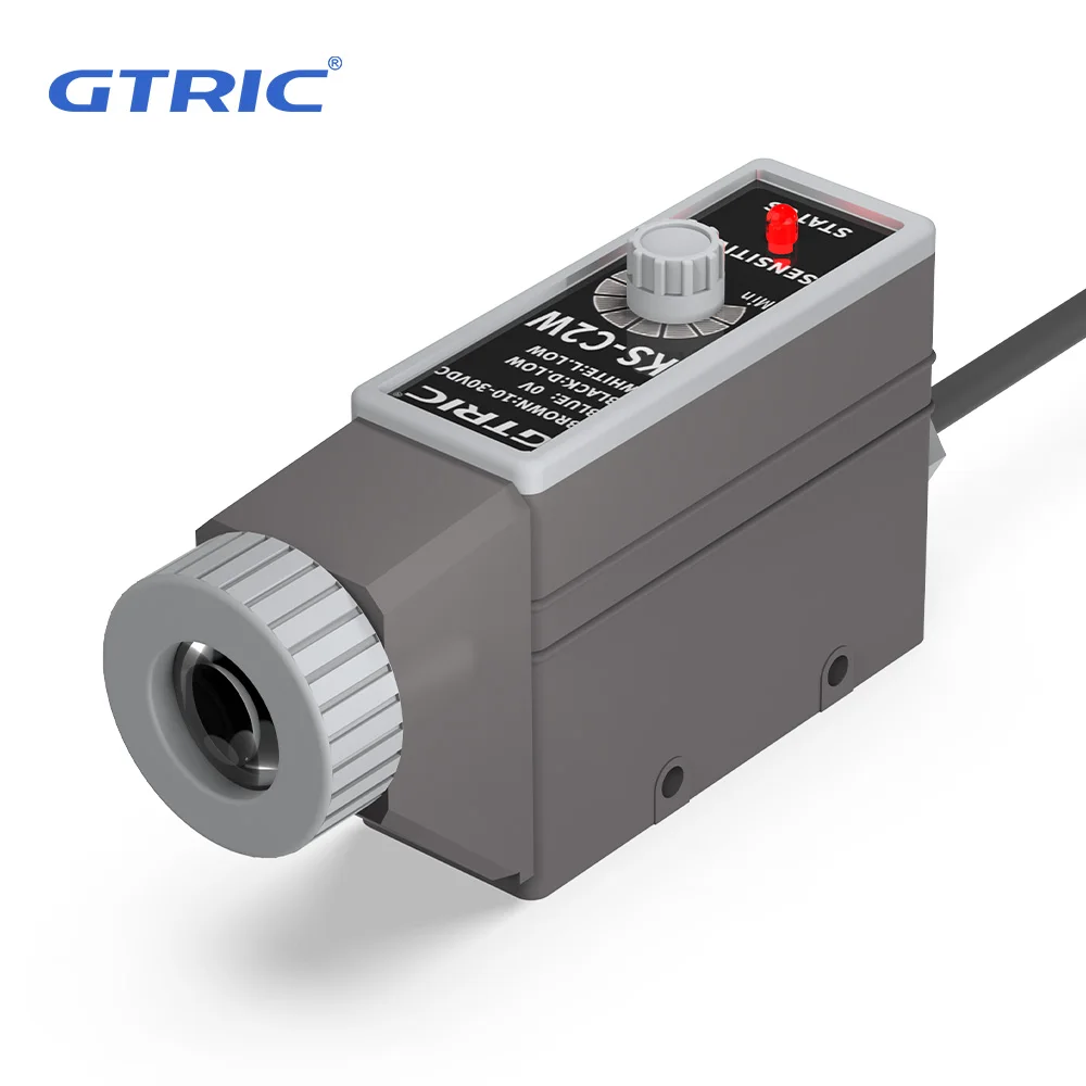 GTRIC KS-C2 Series Color Sensor NPN PNP 10-30V DC KS-C2W KS-C2G KS-C2R KS-C2B KS-C2RG Position Correction Photoelectric Switch