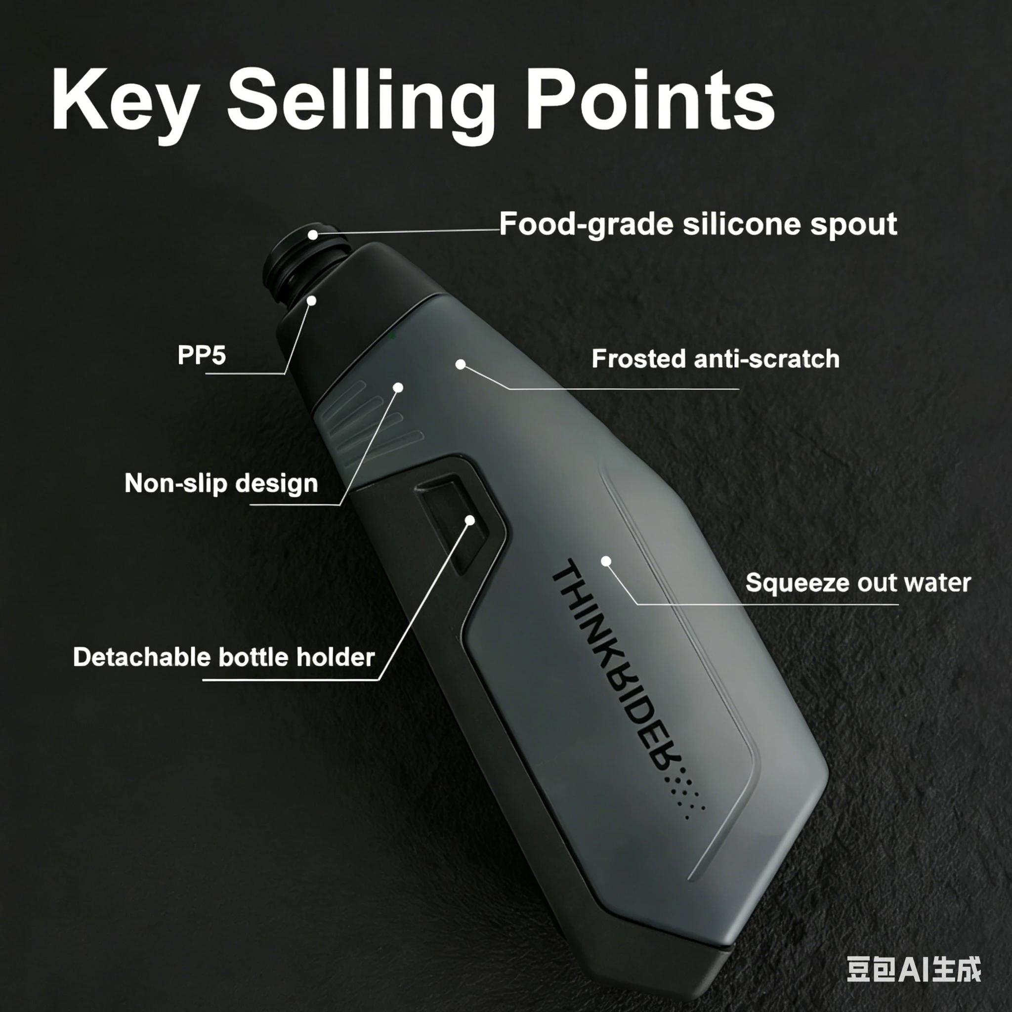 ThinkRider Bicycle 650ml Aerodynamic Water Bottle Bracket Set Bike Water Bottle MTB Road Frame Down Tube Riding Water Kettle image 6