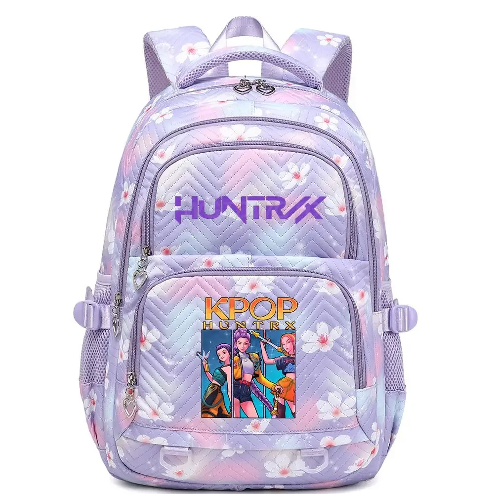 KPop Demon Hunters Backpack Rumi Mira Zoey HUNTR/X Saja Boys Print Cartoon School Bag Large Capacity Student Travel Backpacks