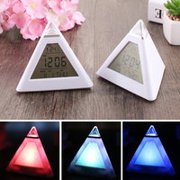 Unique Alarm Clock Multifunctional Triangle Trendy In-demand White Triangle Shape Led Alarm Clock Highly Sought-after Versatile