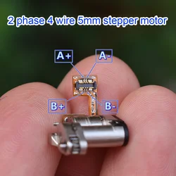 1PC Mini Precision Stepper Motor Planetary Metal Gearbox Gear Stepping Motor 2-Phase 4-Wire 1.6mm Flat Shaft