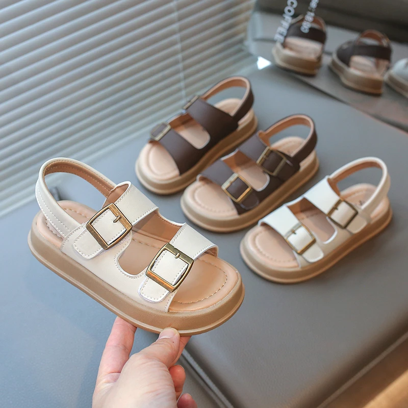 

2025 Children Sandals for Girls and Boys Summer New Fashionable Korean Style Comfortable Soft Sole Casual Cute Baby Beach Shoes