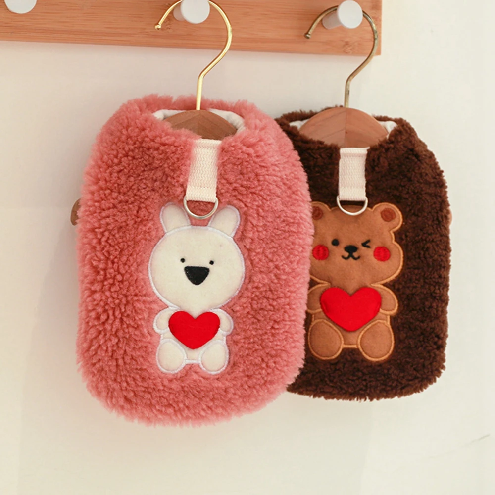 Cute Fleece Warm Dog Coat Soft Comfy Puppy Winter Clothes Pet Vest Jacket Cat Hoodie Outfits Small Dogs Cats Sweatshirt Clothing