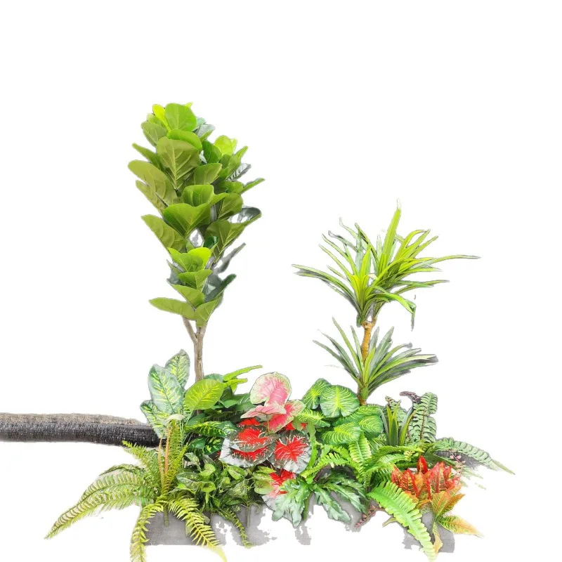 Simulated green plants stacking landscape decorative landscaping hotel window bionic combination plant