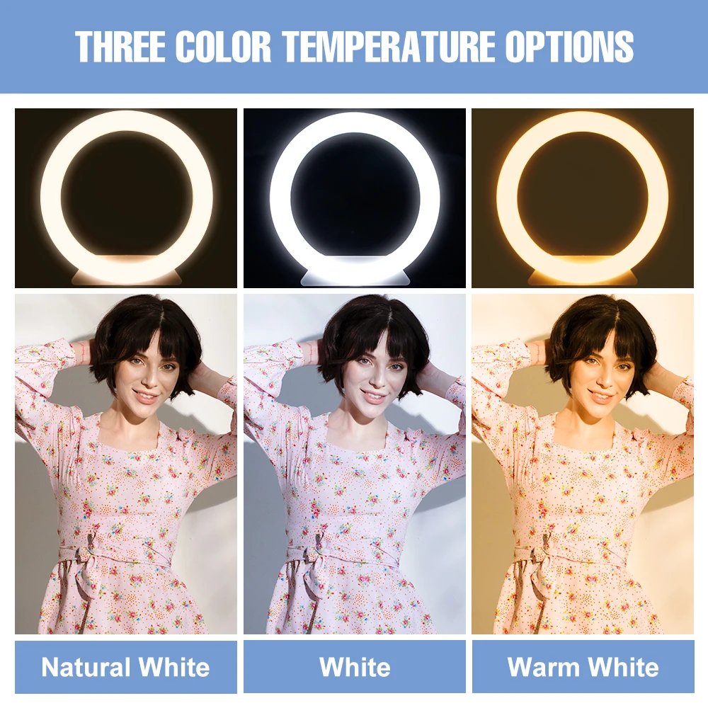 RGB LED Selfie Ring Light Photography LED Circle Fill Lamp Video Makeup illuminazione dal vivo con Clip per telefono treppiede dimmerabile Ringlight