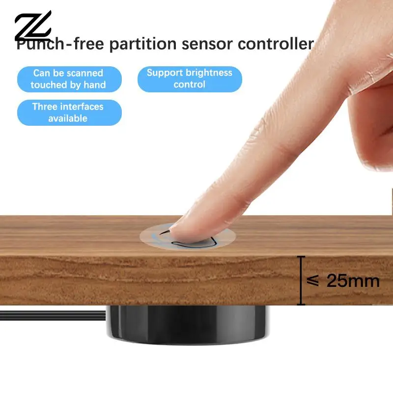 Penetrable 25mm Wood Panel Touch Sensor LED Light Switch Control 12V-24V Hand Sweep Control Touch Dimmer Switch