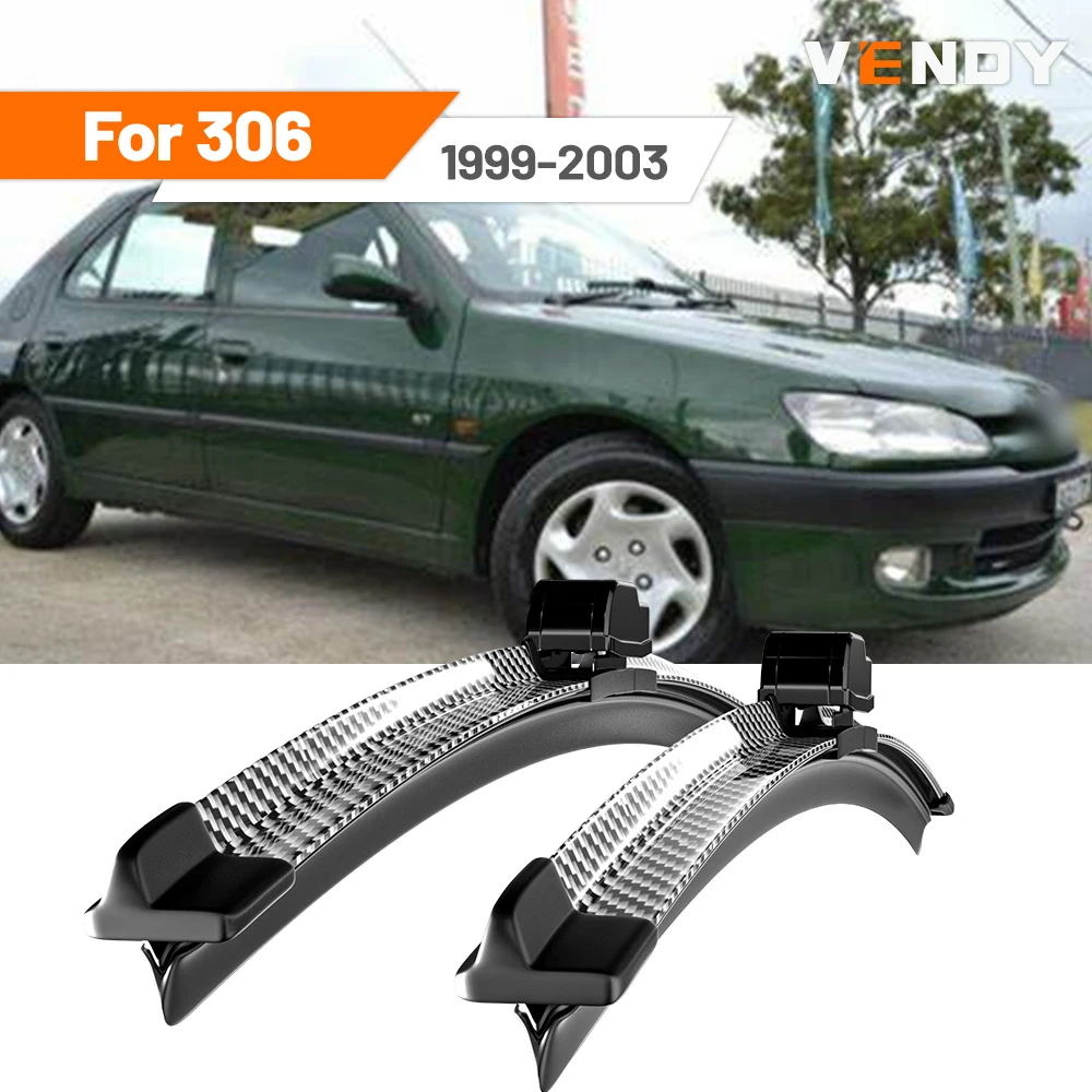Für Peugeot 306 1999–2003 2000 2001 2002 2 Stück Frontscheibenwischerblätter Scheibenwischer aus Kohlefaser und Schwarz