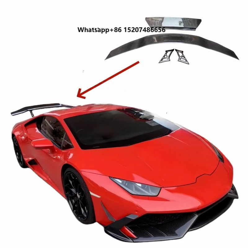 Msy Style Carbon Fiber Car Rear Wing Spoiler for  Lp610 Huracan LP580 Racing Trunk Spoiler