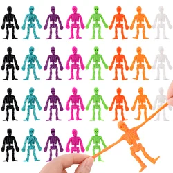 16Pcs Stretchable Skeleton Skull Man Toy Kids Halloween Birthday Party Favors Soft Rubber Zombie Horror Doll Pianta Fillers Gift