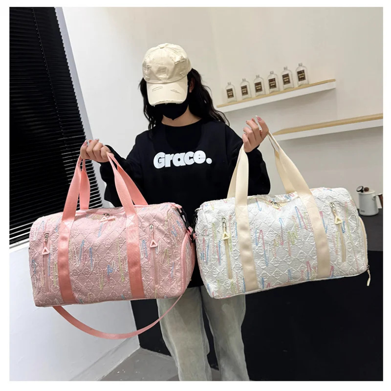 

Модная разноцветная вместительная сумка - тоут для путешествий, спорта, йоги и фитнеса