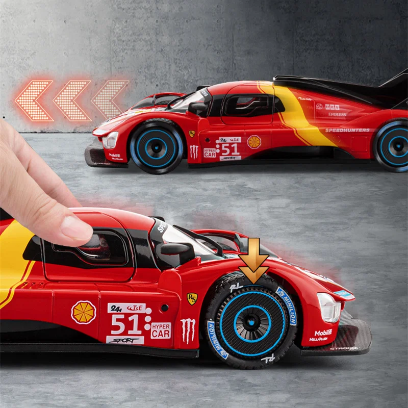 1:22 499P التحمل سباق سبيكة سوبر سيارة رياضية نموذج دييكاست المعادن المسار سباق السيارات نموذج الصوت والضوء لعبة أطفال هدية #5