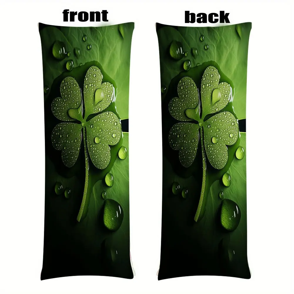 1 Four-Leaf Clover Body Support Pillowcase 20x54 Inches - Breathable Double-Sided Comfort for Side/Back/Stomach Sleepers, Mid-Ce
