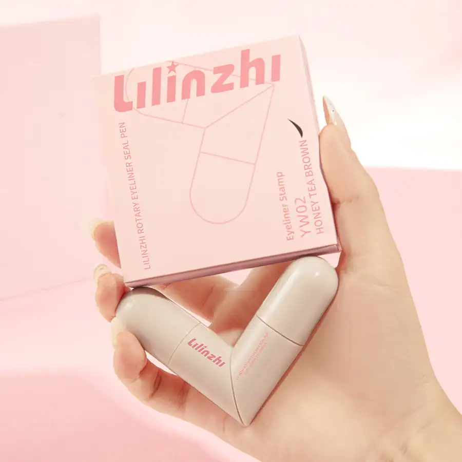 一体型アイライナースタンプ デュアルヘッド回転式 精密輪郭シール 長持ちする防水速乾性リキッドアイライナーペン