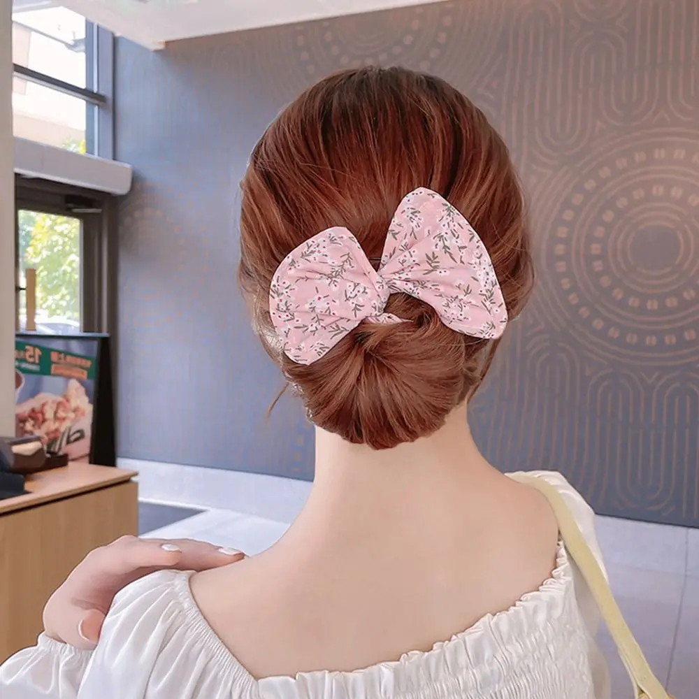 3Pcs Cloth Hair Band Hair Accessories Bun Print Bun Maker Ponytail Holder Multicolor Headband Curler Women