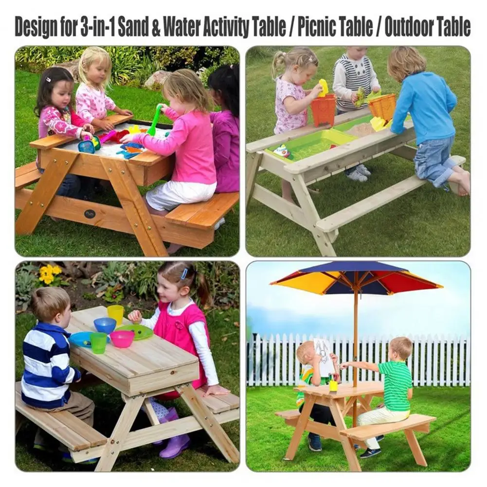 Waterproof Patio Table Cover Outdoor Furniture Cover Waterproof Picnic Play Table Cover with Drawstring Sand Water for Kids