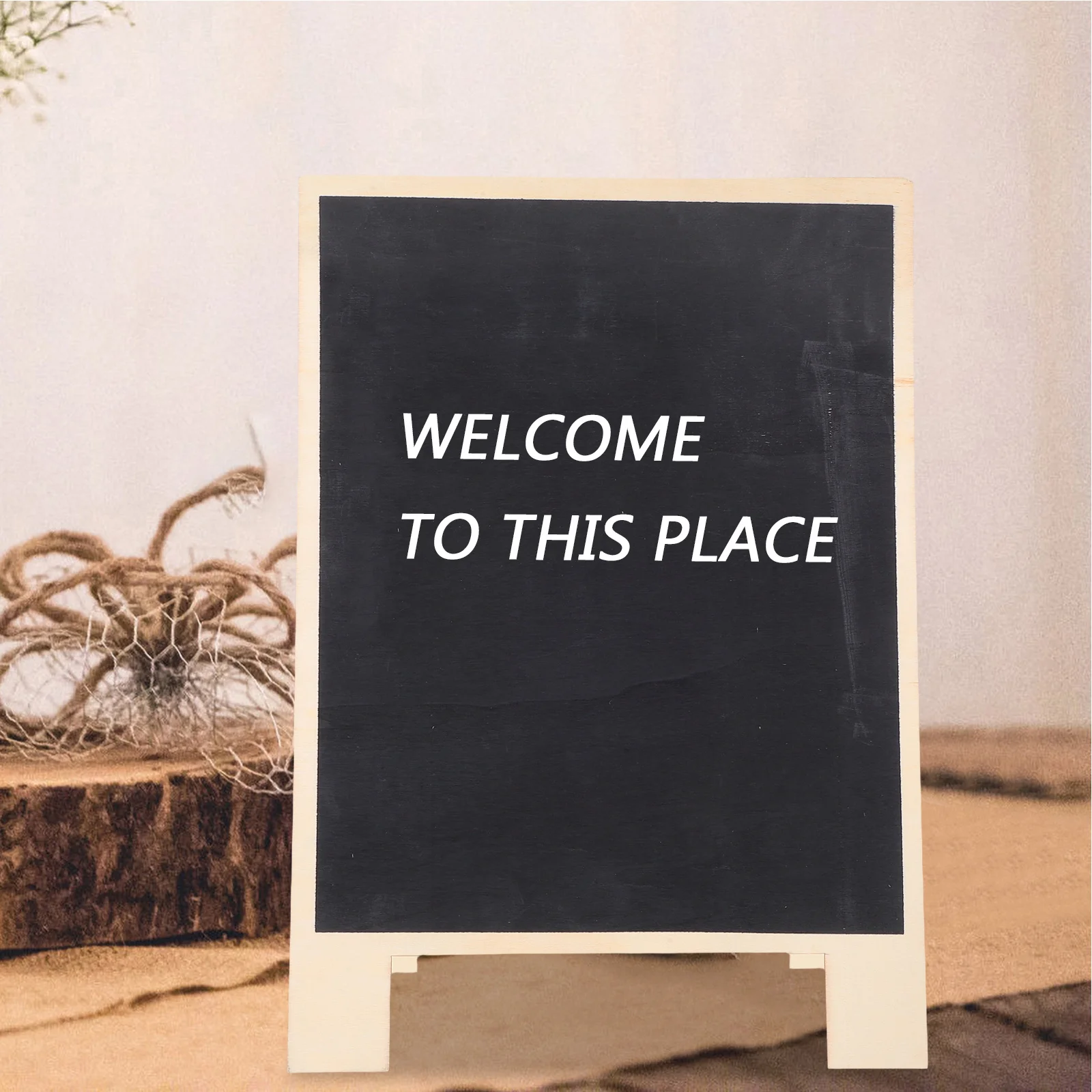 

Double-Sided Blackboard Sign Wooden Tabletop Chalkboard for Home Kitchen Office Buffet Menu Messages Notes Display Board
