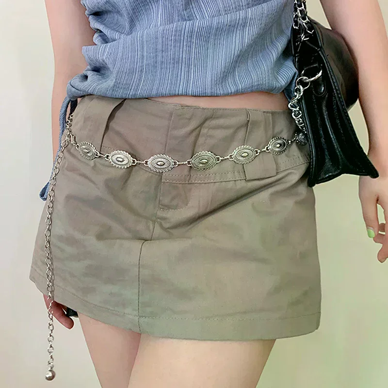Retro Versatile Ethnic Style Metal Bohemian Waist Chain Belt For Women Fashion Sweater Chain Waist Seal Body Decor Accessories