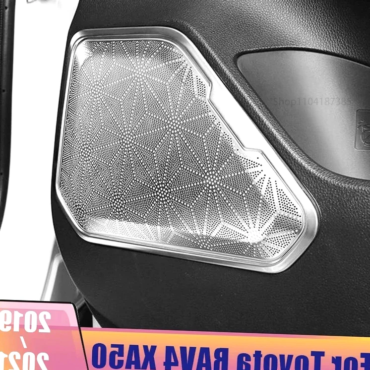 

Introducing! Car Styling Door Speaker Audio Trim Cover For Toyota RAV4 XA50 2019-2021 2022 2023 2024 Loudspeaker Player Stickers