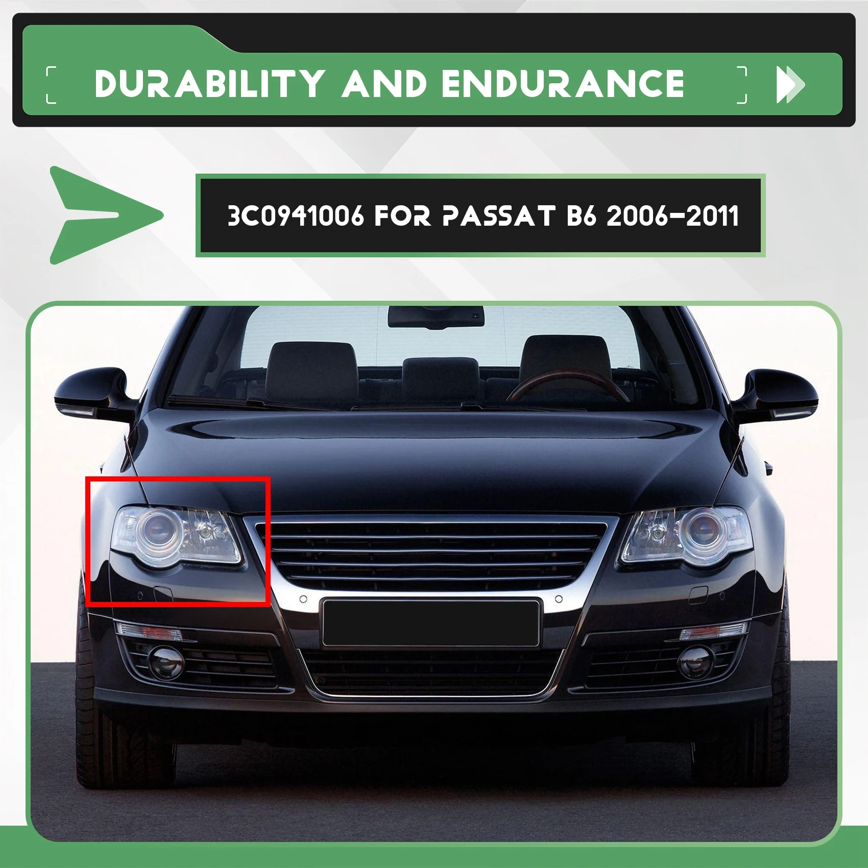A21F-Car Front Head Light Lamp Cover Transparent Lampshade Headlight Cover For VW Passat B6 2006-2011